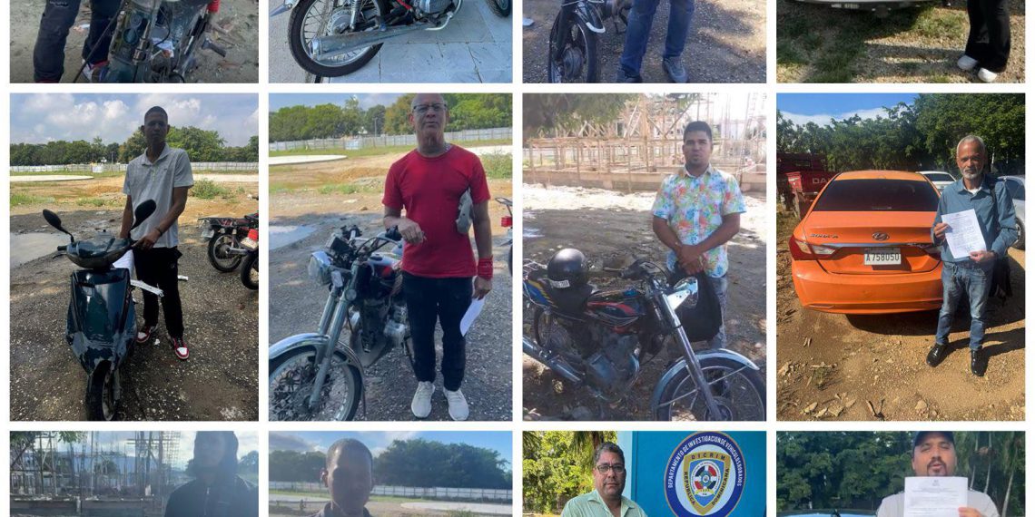 Policía Nacional recupera 19 vehículos en Santiago y ejecuta cuatro órdenes de arresto