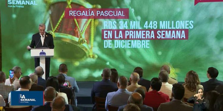 Presidente Abinader anuncia pago del doble sueldo para la primera semana de diciembre
