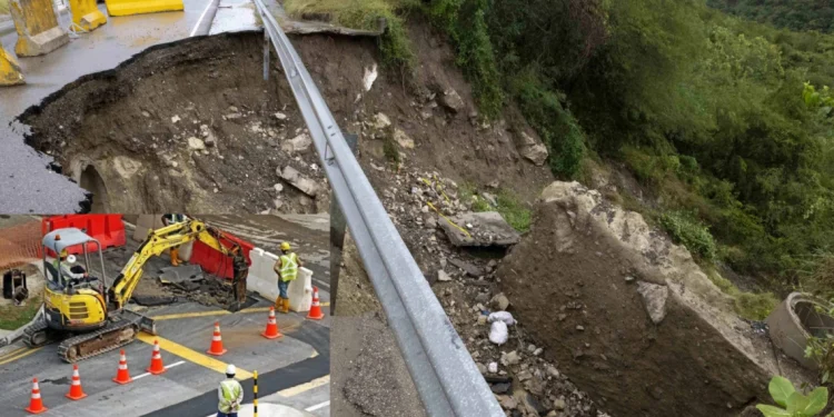 ALERTA EN CARRETERA OCOA OBRAS PÚBLICAS INTERVIENE TRAMO POR DAÑOS ESTRUCTURALES