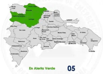COE coloca cinco provincias en alerta verde por lluvias asociadas a una vaguada